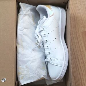 New Adidas Originals Stan Smith J White Iridescent 3.5